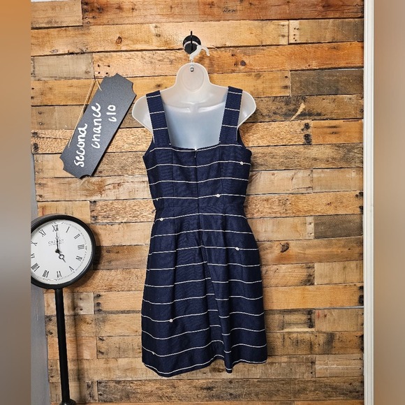 The limited women's navy blue dress with stripes size 6 - Picture 9 of 13